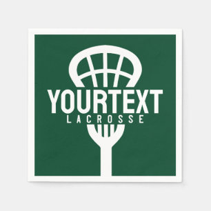 Lacrosse Player CUSTOM TEXT Team Mesh Sport Stick  Napkin