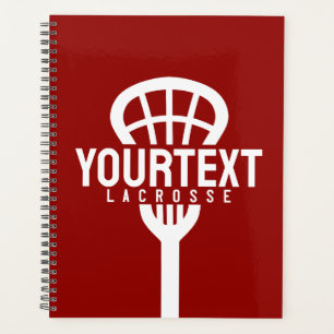 Lacrosse Player CUSTOM TEXT Team Mesh Sport Stick Planner