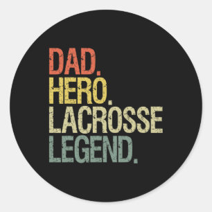 Lacrosse Player Dad  Classic Round Sticker
