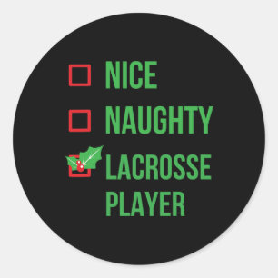 Lacrosse Player Funny Pajama Christmas Gift  Classic Round Sticker