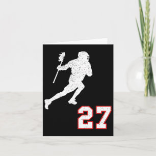 Lacrosse Player Gift Number 27 For Lacrosse Fans  Card