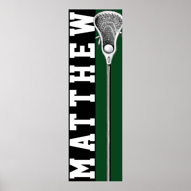Lacrosse Player Green Poster (Front)