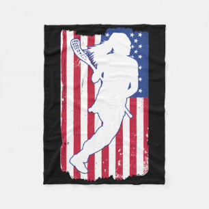 Lacrosse Player Lacrosse Usa Team Coach American F Fleece Blanket
