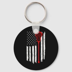 Lacrosse Player Lax Patriotic Goalie Laxing Indepe Key Ring