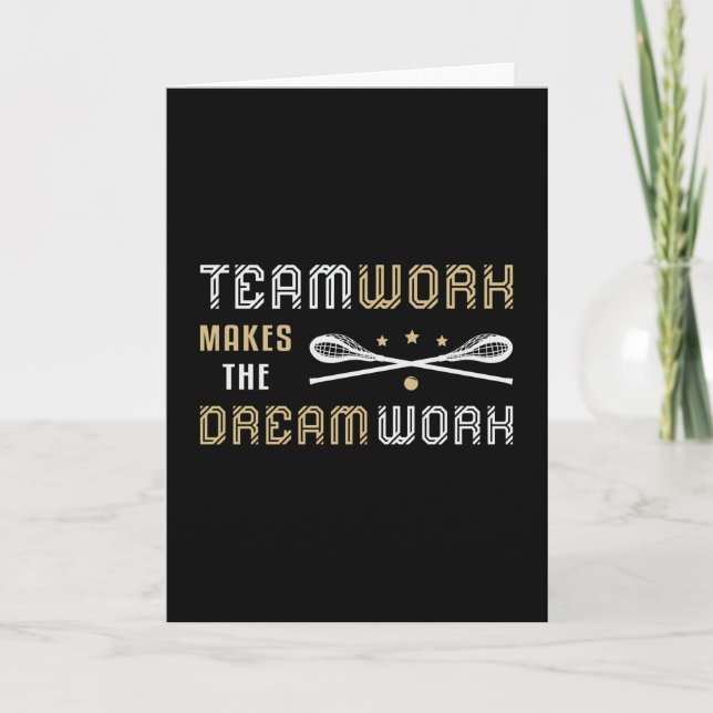 Lacrosse Player Lax Sport Teamwork Funny Gift Card (Front)