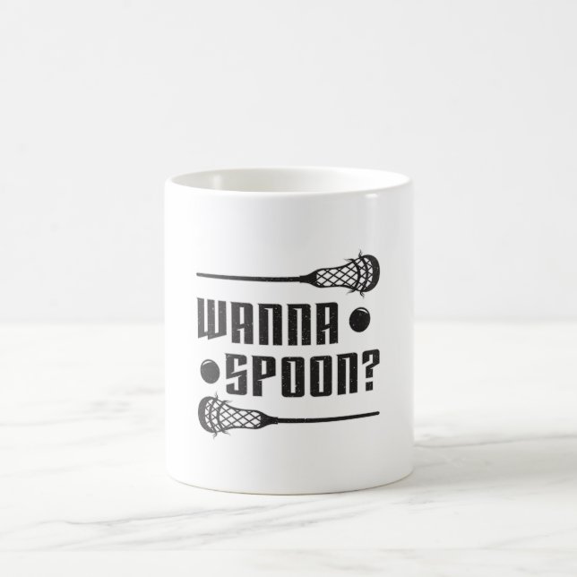 Lacrosse Player Lax Wanna Spoon Funny Gift Idea Coffee Mug (Center)