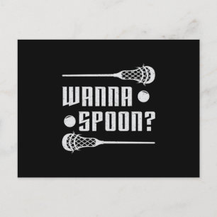 Lacrosse Player Lax Wanna Spoon Stick Funny Gift Postcard