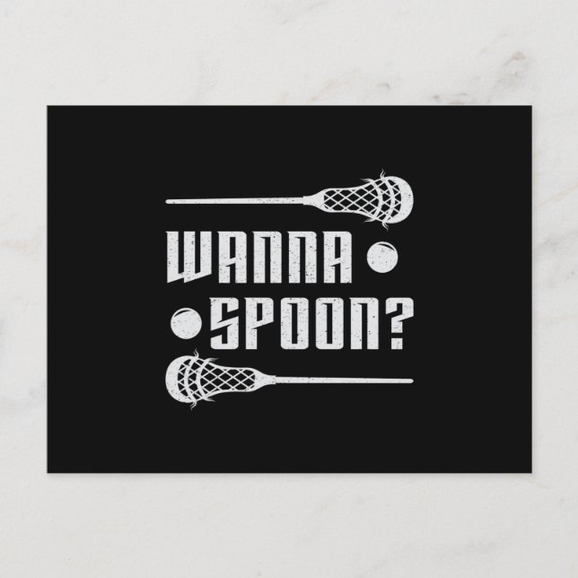 Lacrosse Player Lax Wanna Spoon Stick Funny Gift Postcard (Front)