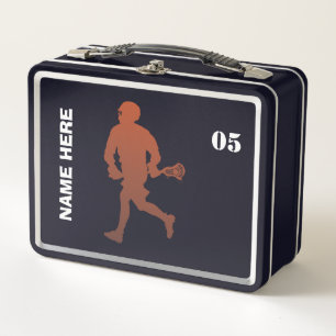 Lacrosse Player Personalized Name  Metal Lunch Box