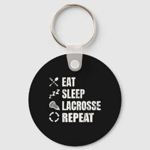 Lacrosse Player Routine Eat Sleep Lacrosse Repeat Key Ring