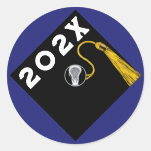 Lacrosse Player Senior Night 2024 Classic Round Sticker