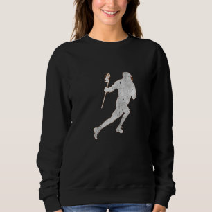 Lacrosse Player Sports Concrete Grunge Distressed  Sweatshirt