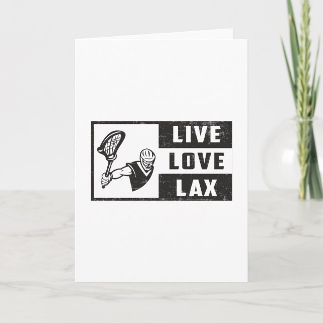 Lacrosse Player Team Live Love Lax Funny Gift Idea Card (Front)