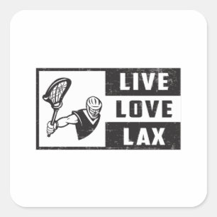 Lacrosse Player Team Live Love Lax Funny Gift Idea Square Sticker
