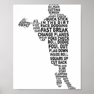 Lacrosse Player Tygraphy Poster