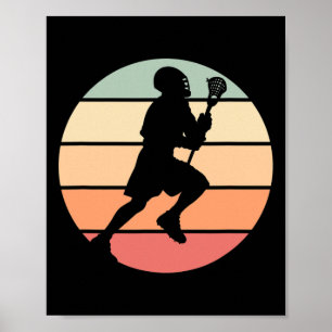 Lacrosse Player Vintage Retro Sunset Lacrosse Poster