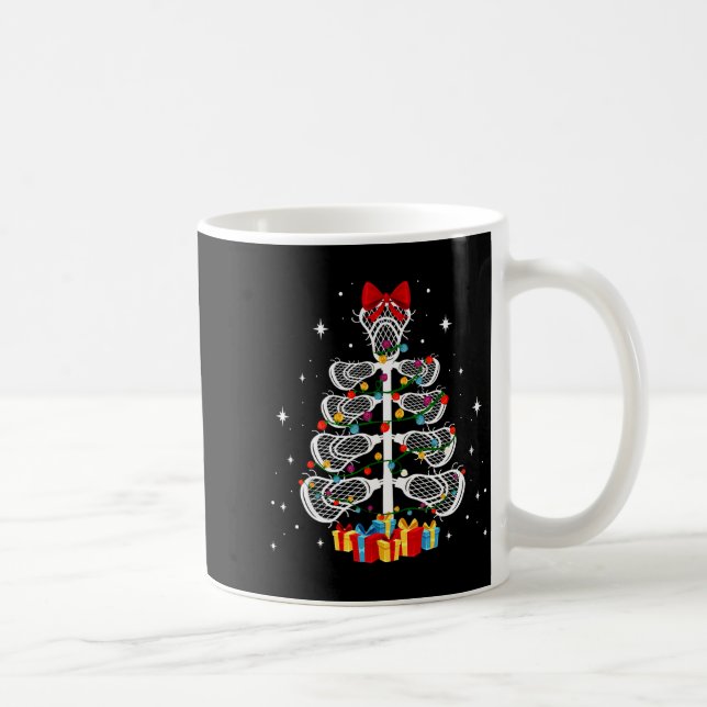 Lacrosse Player Xmas Gift Lacrosse Christmas Tree  Coffee Mug (Right)