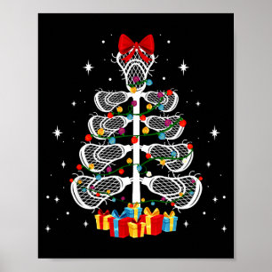 Lacrosse Player Xmas Gift Lacrosse Christmas Tree Poster