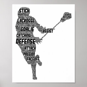 Lacrosse Player Youth Kids Men Boys  Poster