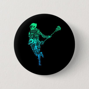 Lacrosse Player Youth Men Boys Kids  6 Cm Round Badge