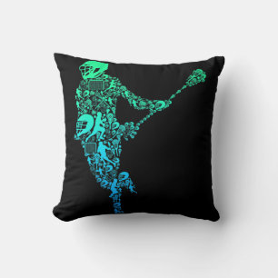 Lacrosse Player Youth Men Boys Kids Cushion