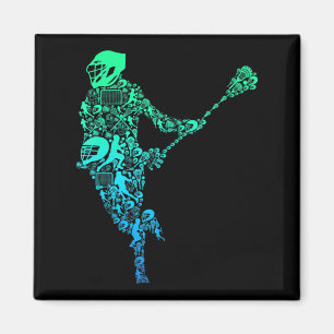 Lacrosse Player Youth Men Boys Kids  Magnet