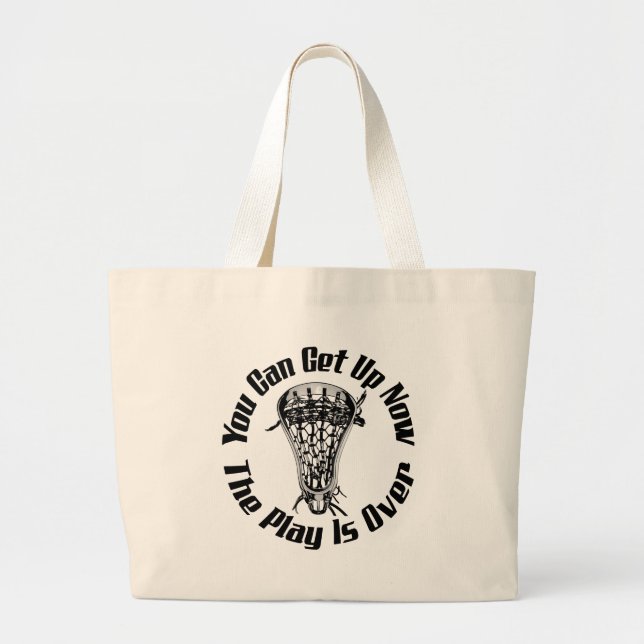 Lacrosse Plays Over Large Tote Bag (Front)