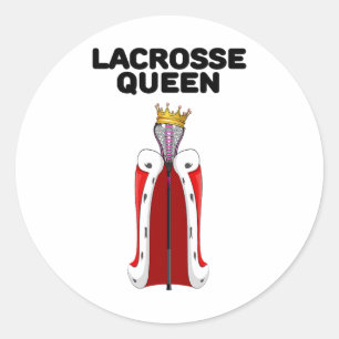 Lacrosse Queen Womens Lacrosse Shirt Girls Lacross Classic Round Sticker