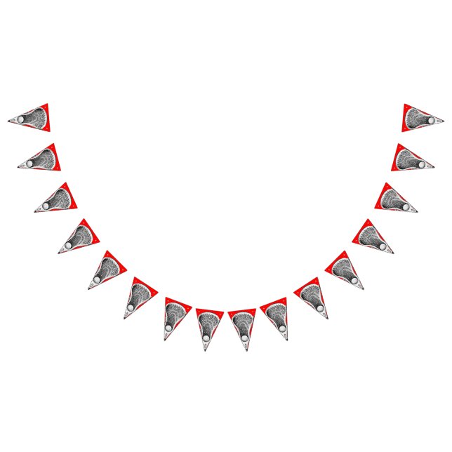 Lacrosse Red Sports Bunting Flags (All)