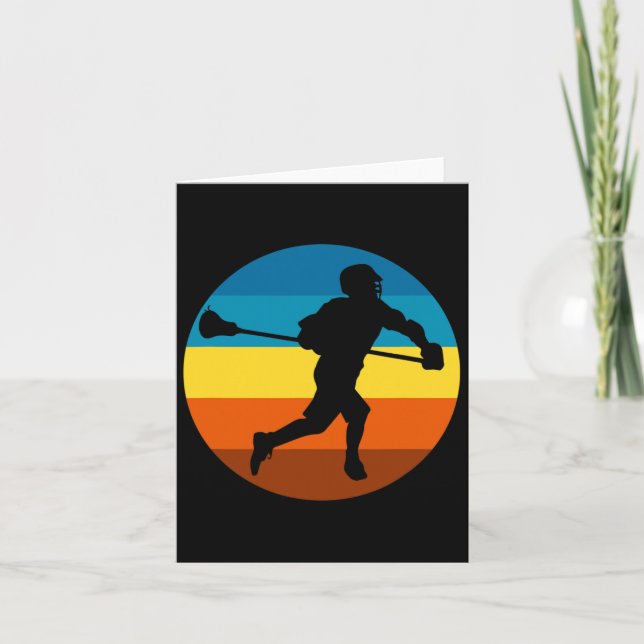 Lacrosse Retro Sunset - Lacrosse Players  Card (Front)
