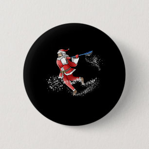 Lacrosse Santa Christmas Cool Lax Sport Ugly X-mas 6 Cm Round Badge