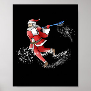 Lacrosse Santa Christmas Cool Lax Sport Ugly X-mas Poster