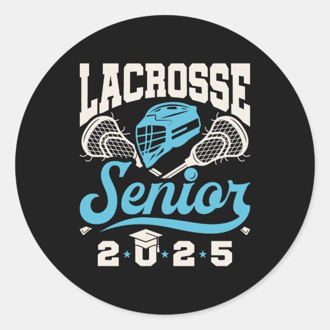 Lacrosse Senior Class of 2025 Graduation  Classic Round Sticker (Front)