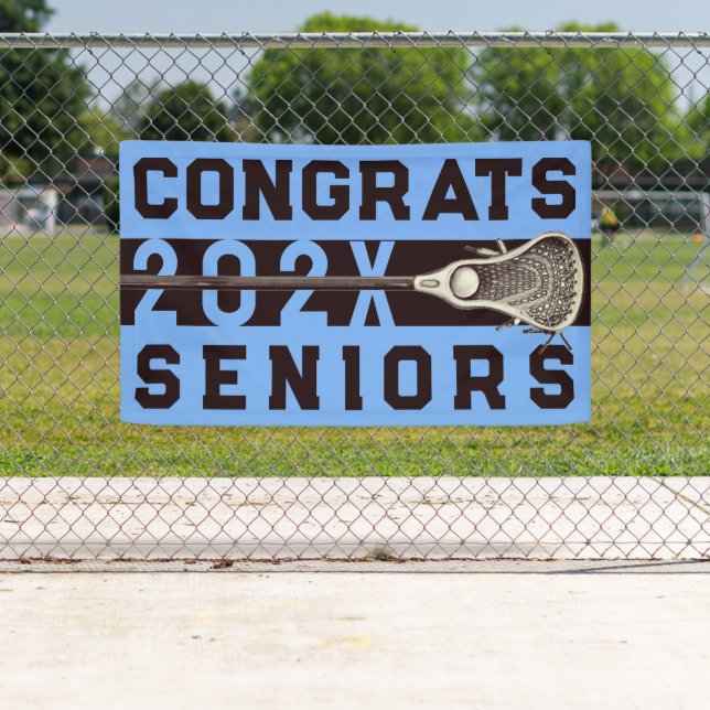 Lacrosse Senior Night Light Blue Banner (Insitu)