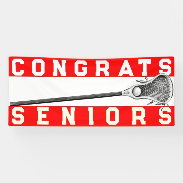 Lacrosse Senior Night Red Banner (Horizontal)