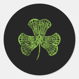 Lacrosse Shamrock Clover St Patricks Day Player Co Classic Round Sticker