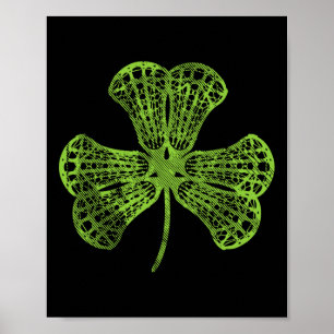 Lacrosse Shamrock Clover St Patricks Day Player Co Poster
