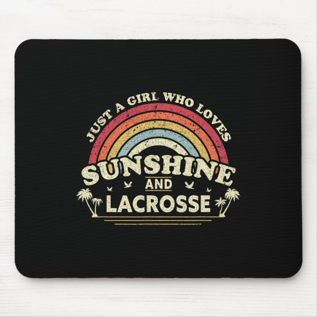 Lacrosse Shirt. A Girl Who Loves Sunshine And Lacr Mouse Pad (Front)