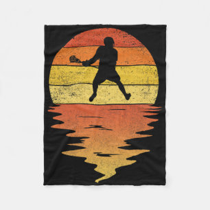 Lacrosse Shirt Retro Sunset 70s Vintage Lacrosse Fleece Blanket