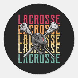 Lacrosse Shirts Mens Lacrosse Player Lax Stick  Classic Round Sticker