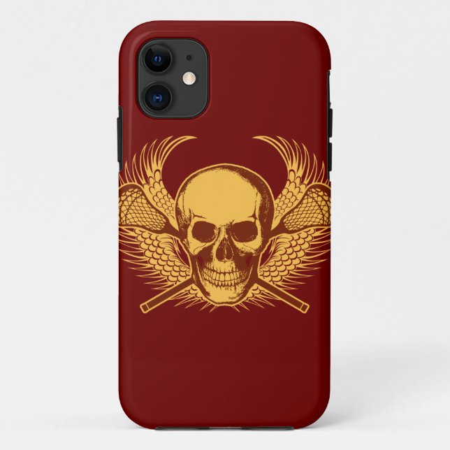 Lacrosse Skull iphone 5 case - Red (Back)