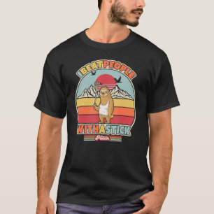 Lacrosse Sloth Shirt. Retro Style I Beat People Wi T-Shirt