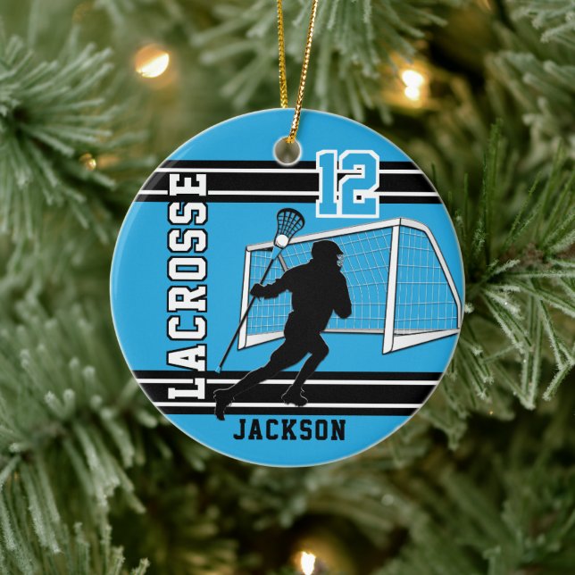 Lacrosse 🥍 Sport - Baby Blue Ceramic Tree Decoration (Tree)