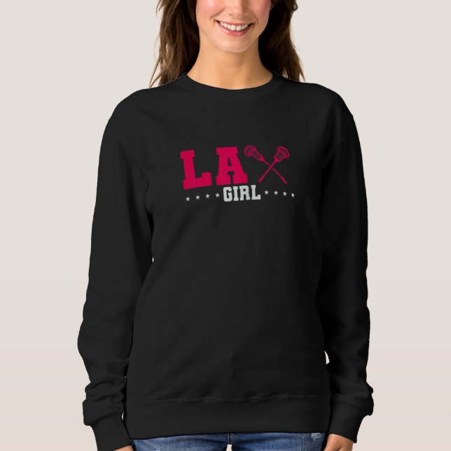 Lacrosse Sport LAX Girl Player Sweatshirt (Front)
