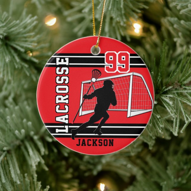 Lacrosse 🥍 Sport - Red Ceramic Tree Decoration (Tree)