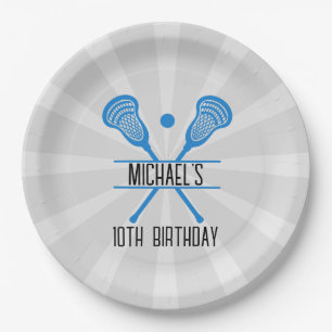 Lacrosse Sports Birthday Paper Plate