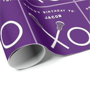 Lacrosse Sports Birthday Wrapping Paper