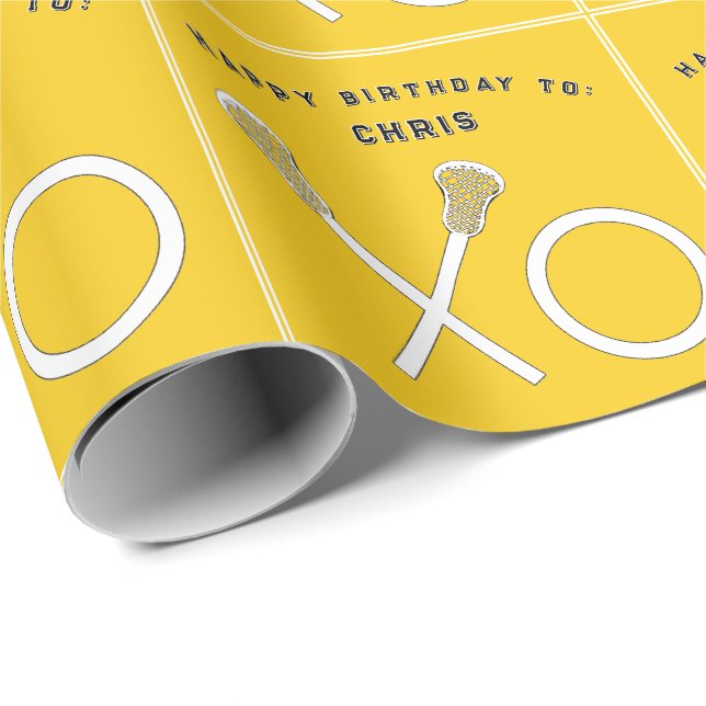 Lacrosse Sports Birthday Wrapping Paper (Roll Corner)