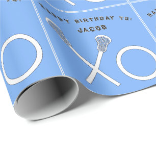 Lacrosse Sports Birthday Wrapping Paper