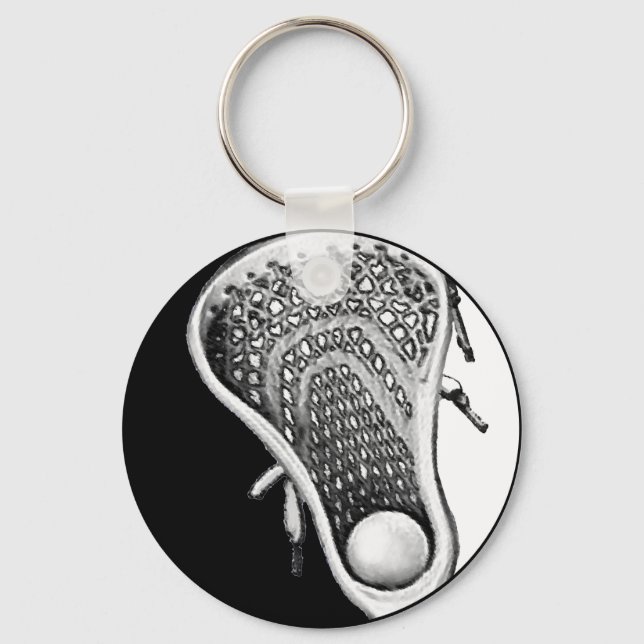 Lacrosse Sports Black Key Ring (Front)